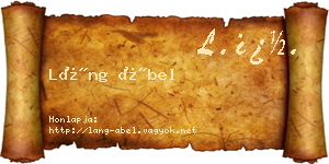 Láng Ábel névjegykártya